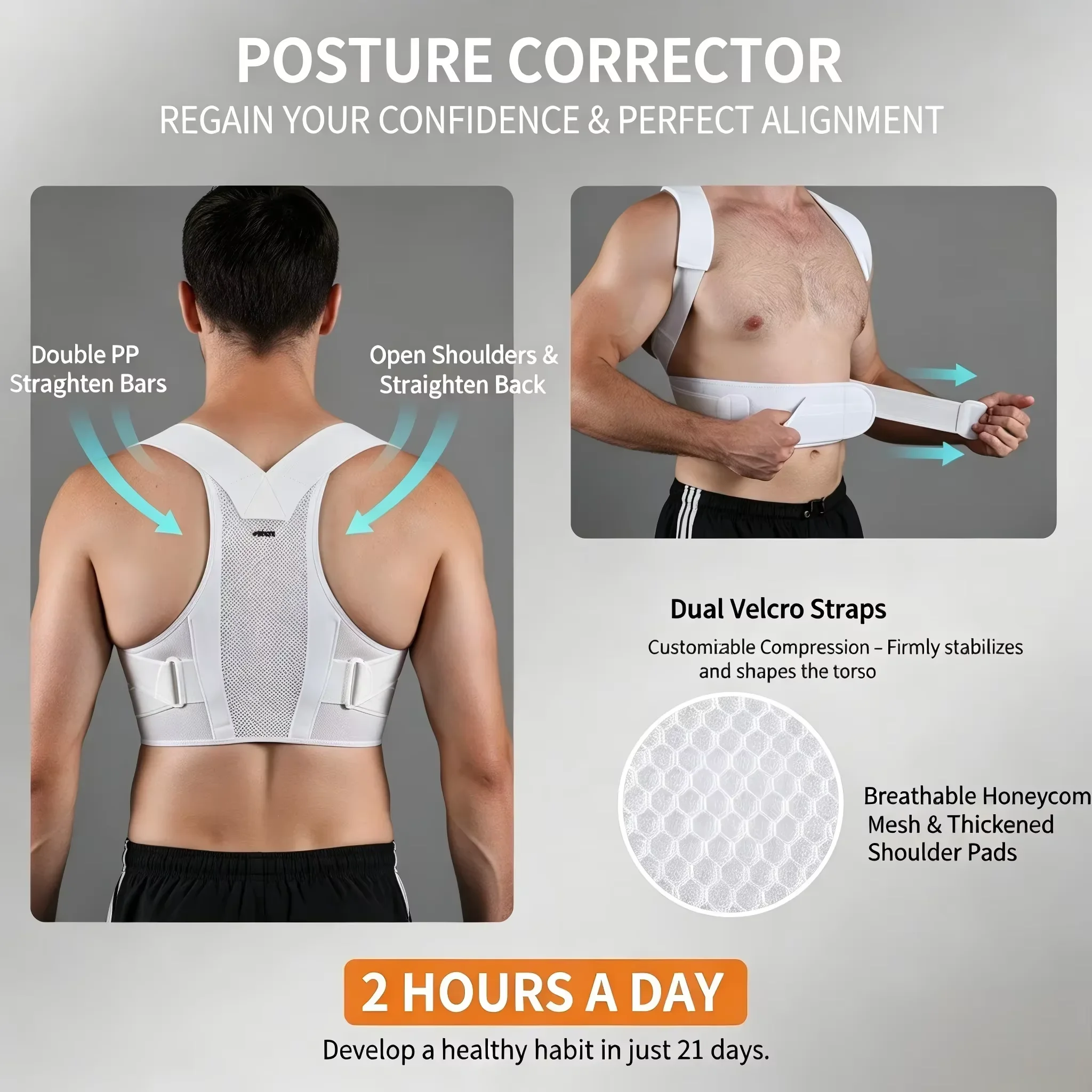 VBOSI Adjustable Posture Corre - огляд і ціна Posture Corrector Back